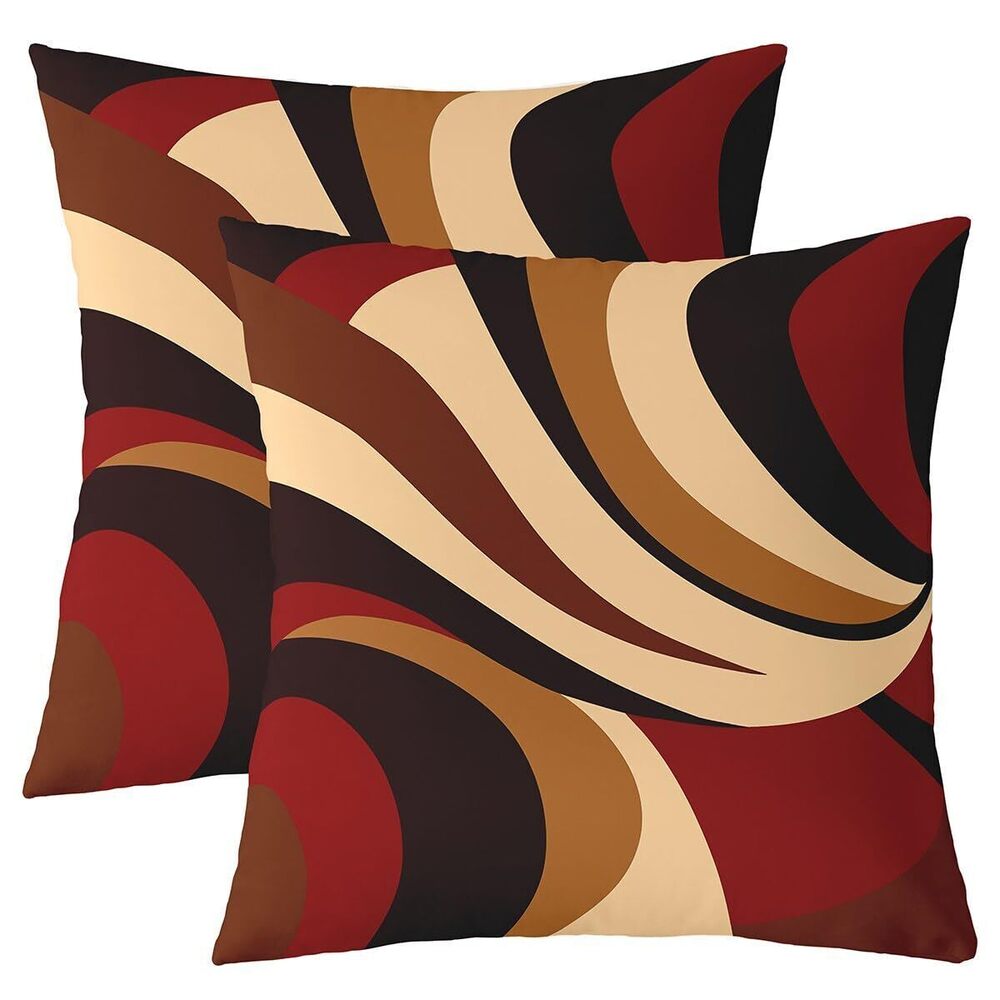 2212 Kids Burgundy Red Throw Pillow Covers 22 x 22-Inch Modern Abstract